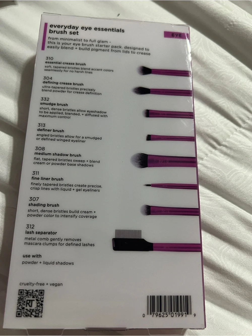 Real Techniques Everyday Eye Essentials Brush Set - Pink